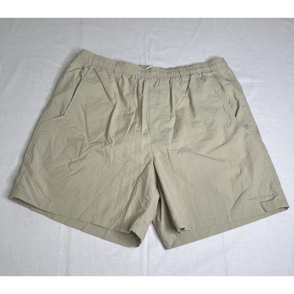 Columbia‎ PFG Swim Trunks Mens L Beige  Pull On Outdoor Mesh Lined Fishing - Picture 1 of 11